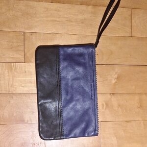 Black and Blue Wristlet Clutch